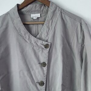 J. Jill Pure Jill Drape Front Button Down Tan Women’s Lightweight Jacket - 3X